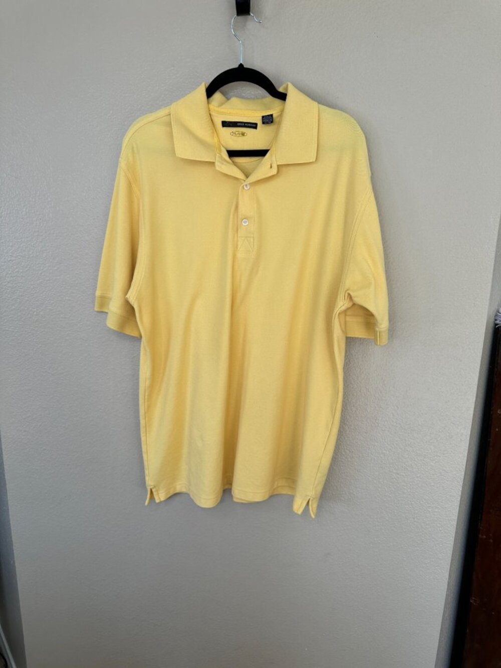 Greg Norman Play Dry Yellow Polo Shirt XL Cotton Blend SCGA Mens Summer Golf